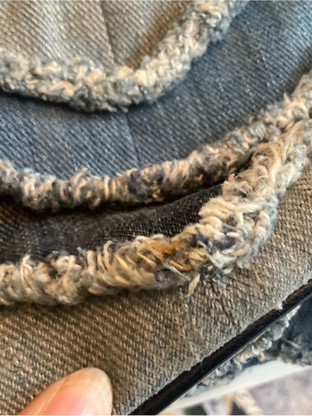 Michael Kors Frayed Chevron Denim Crossbody Bag in Blue - Picture 5 of 11